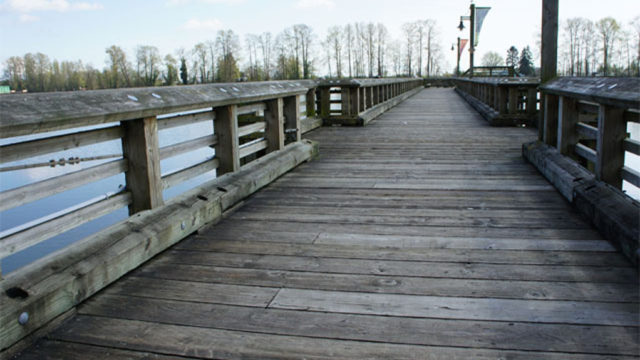Steps to Waterfront Trails and Pier